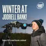 Winter Romance in Cheshire: 10 ideas for couples. The image is of a child looking into telescope at Jodrell Back. 