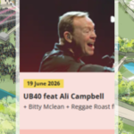 Delamere Forest Live Concert image of the UB40 featuring Ali Campbell  with the date 19th June